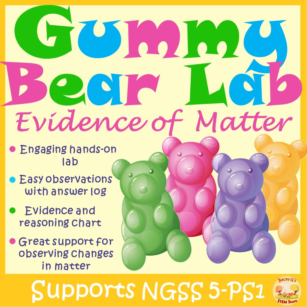 Gummy Bear Science Fair Experiment Worksheet Printable PDF 