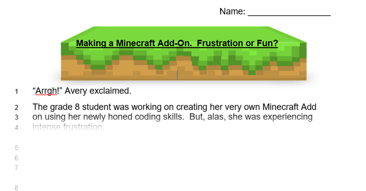 Minecraft Language Lessons For Middle School