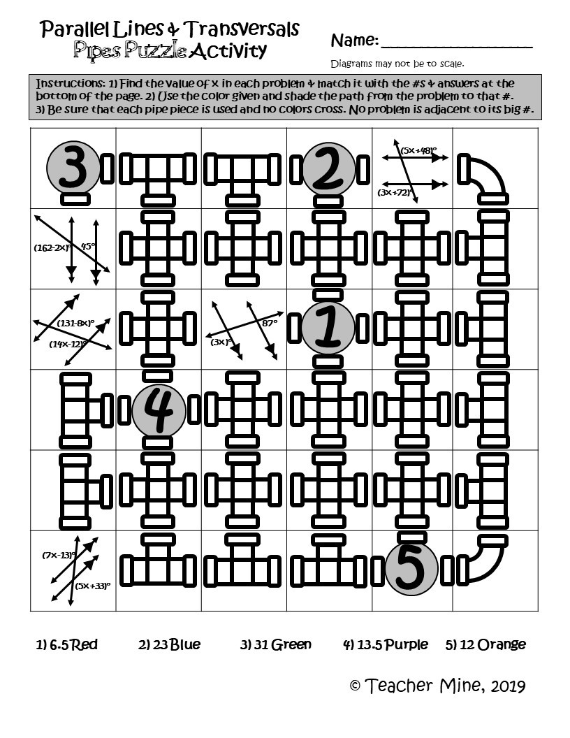 Pipes Puzzle Activity BUNDLE 1 - Geometry - Amped Up Learning