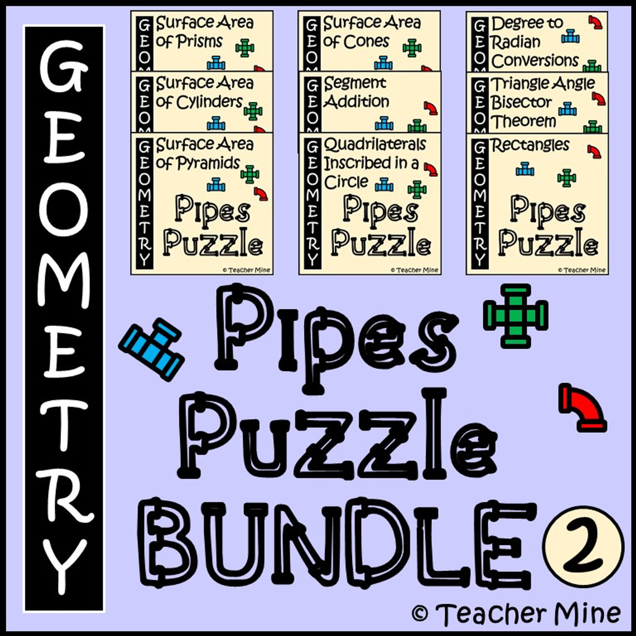 Pipes Puzzle Activity BUNDLE 2 - Geometry