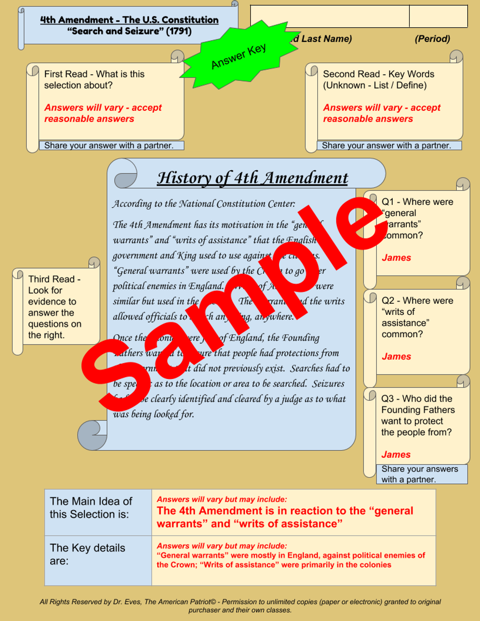 5th amendment search and seizure