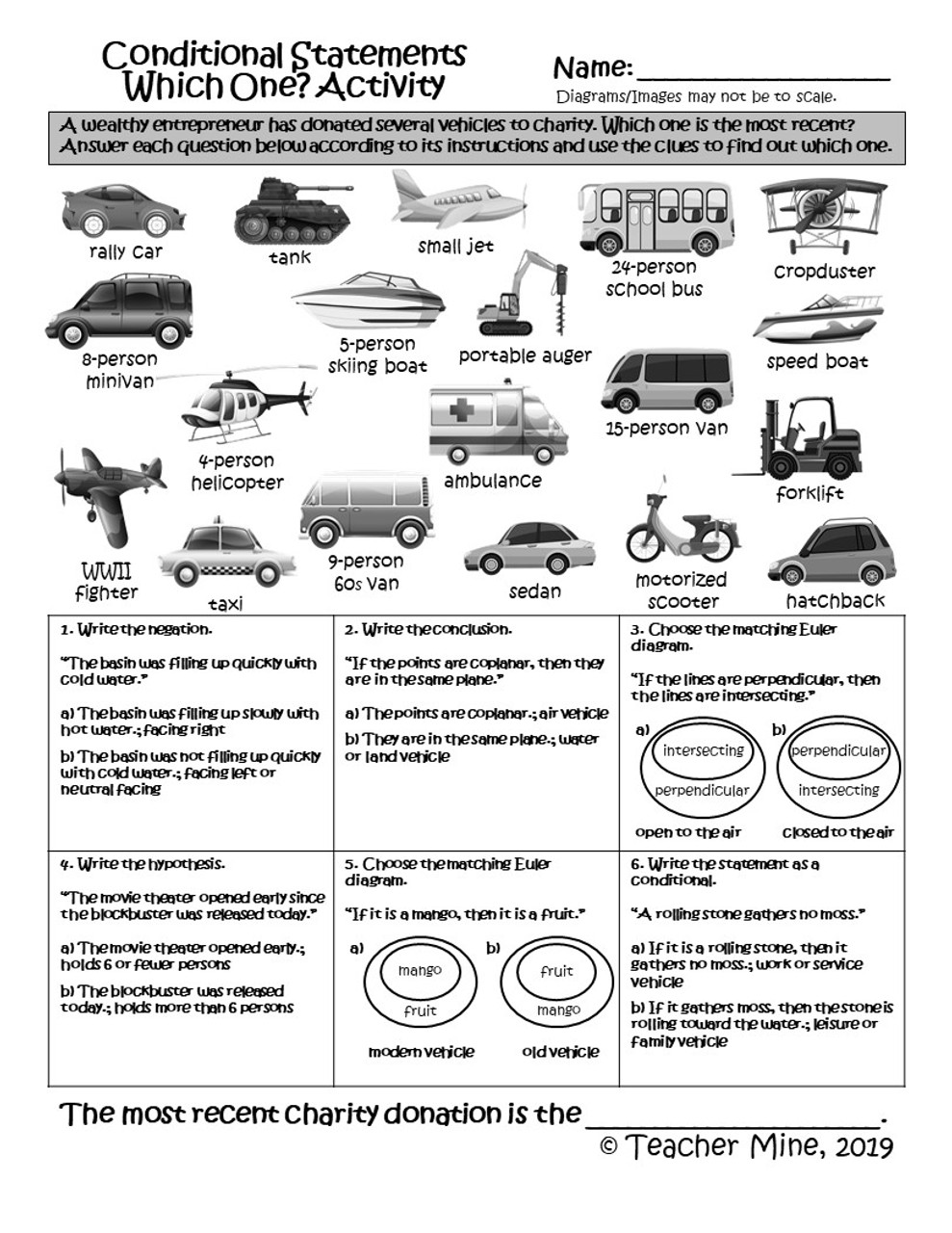 Conditional Statements - Which One? Activity