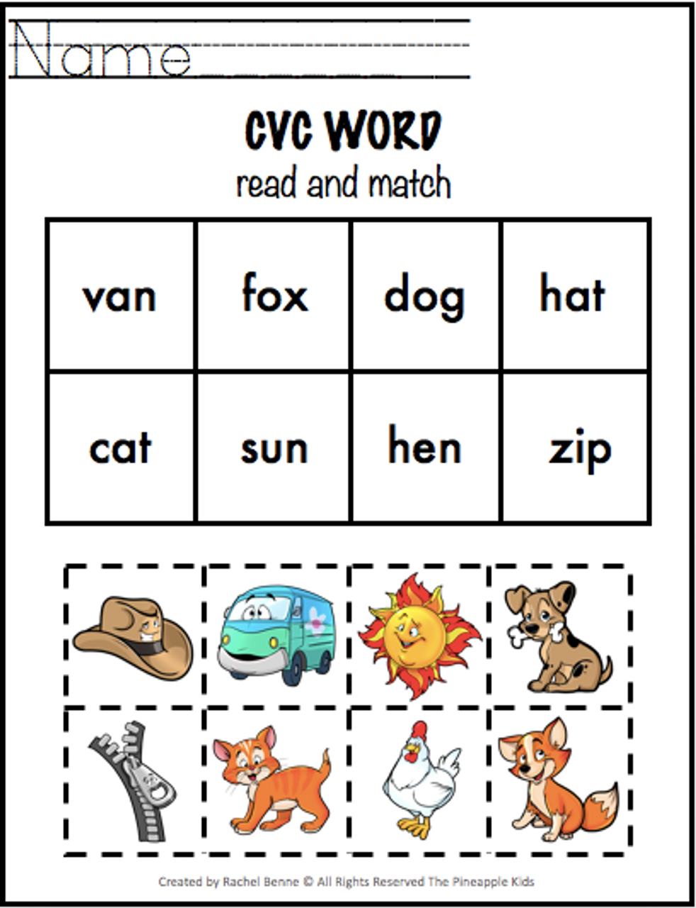 Science of Reading CVC Words Partner Games CVC Word SOR Literacy