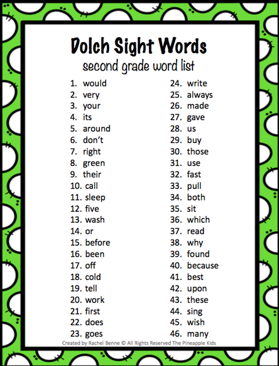 Color by Sight Word | Dolch Second Grade Sight Words