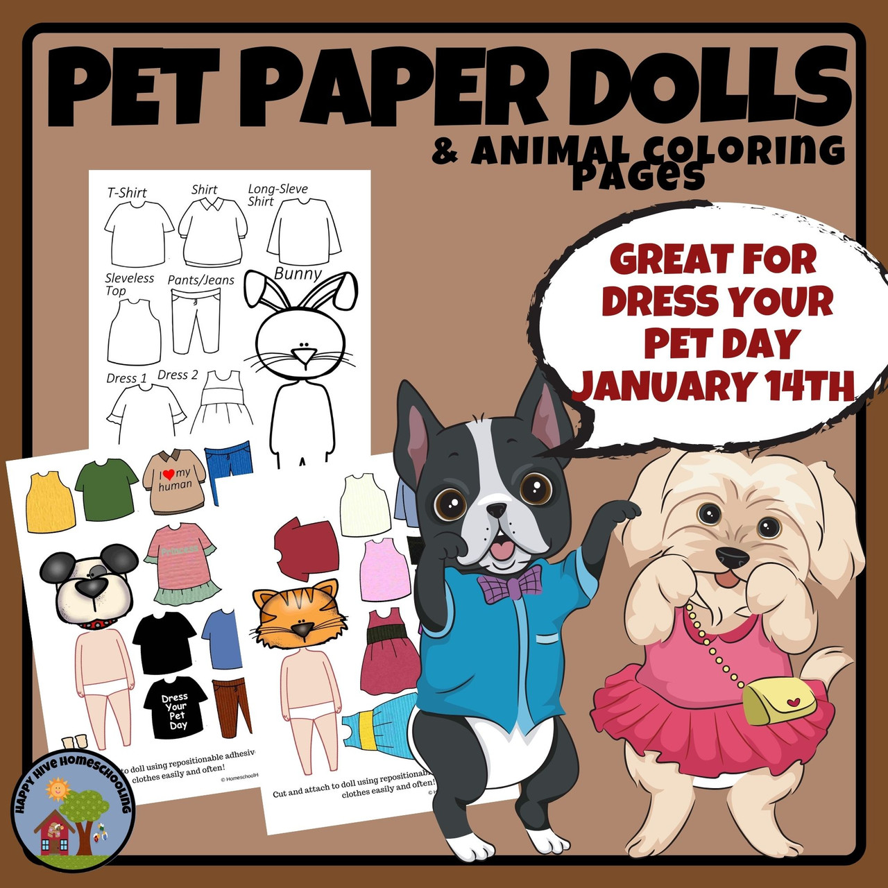 Paper Doll Printables - Pets