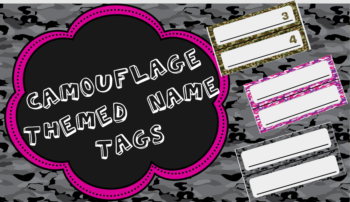Camo Classroom Name Tags - FREE