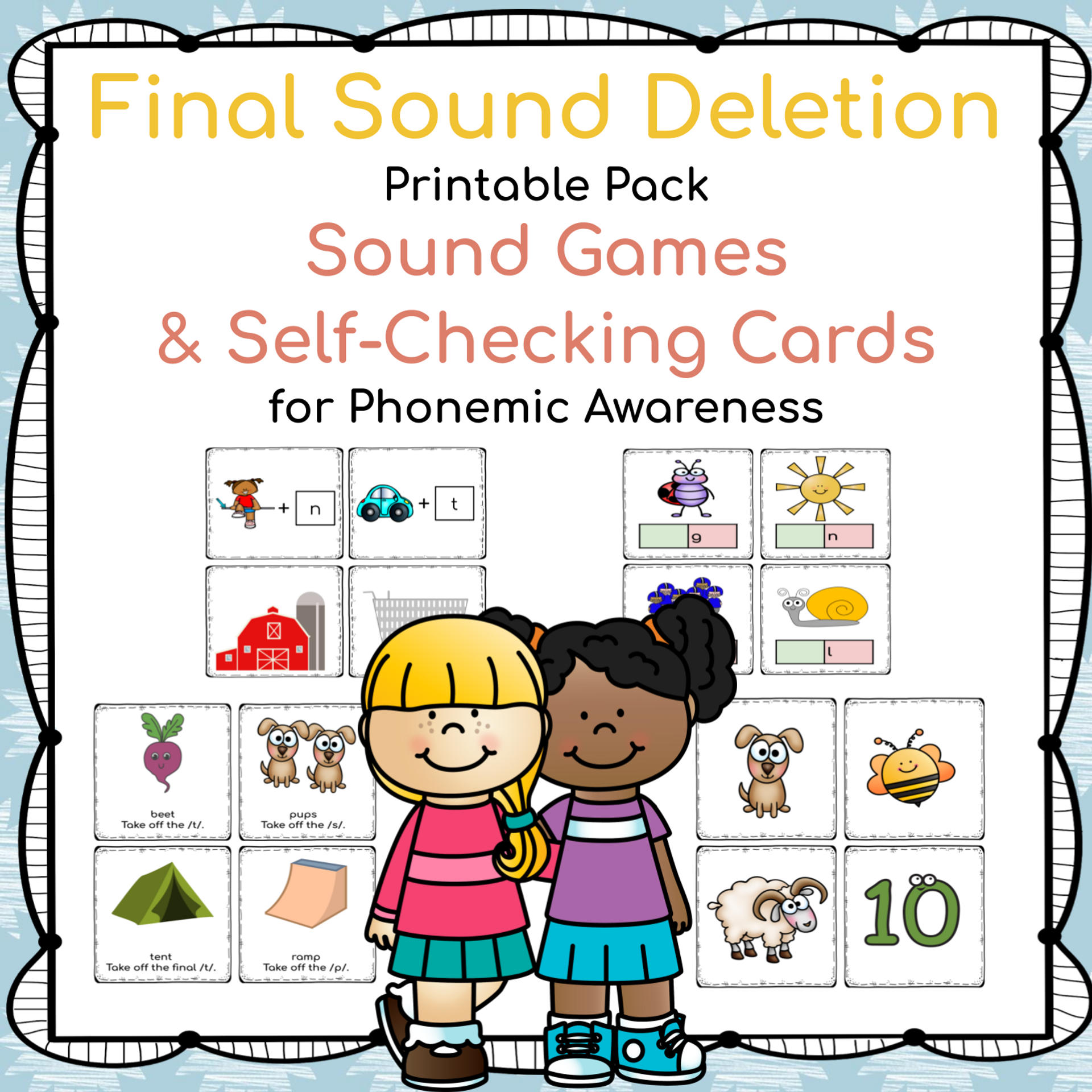 Final Sound Deletion Printable Card Pack For Phonemic Awareness Final Sound Deletion Printable Card Pack For Phonemic Awareness