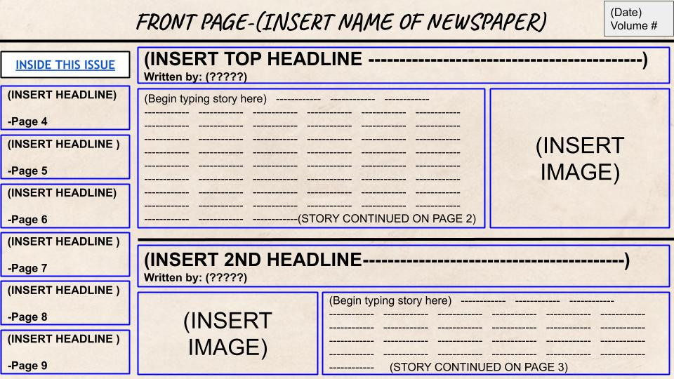 Project: Colonial Newspaper Amped Up Learning