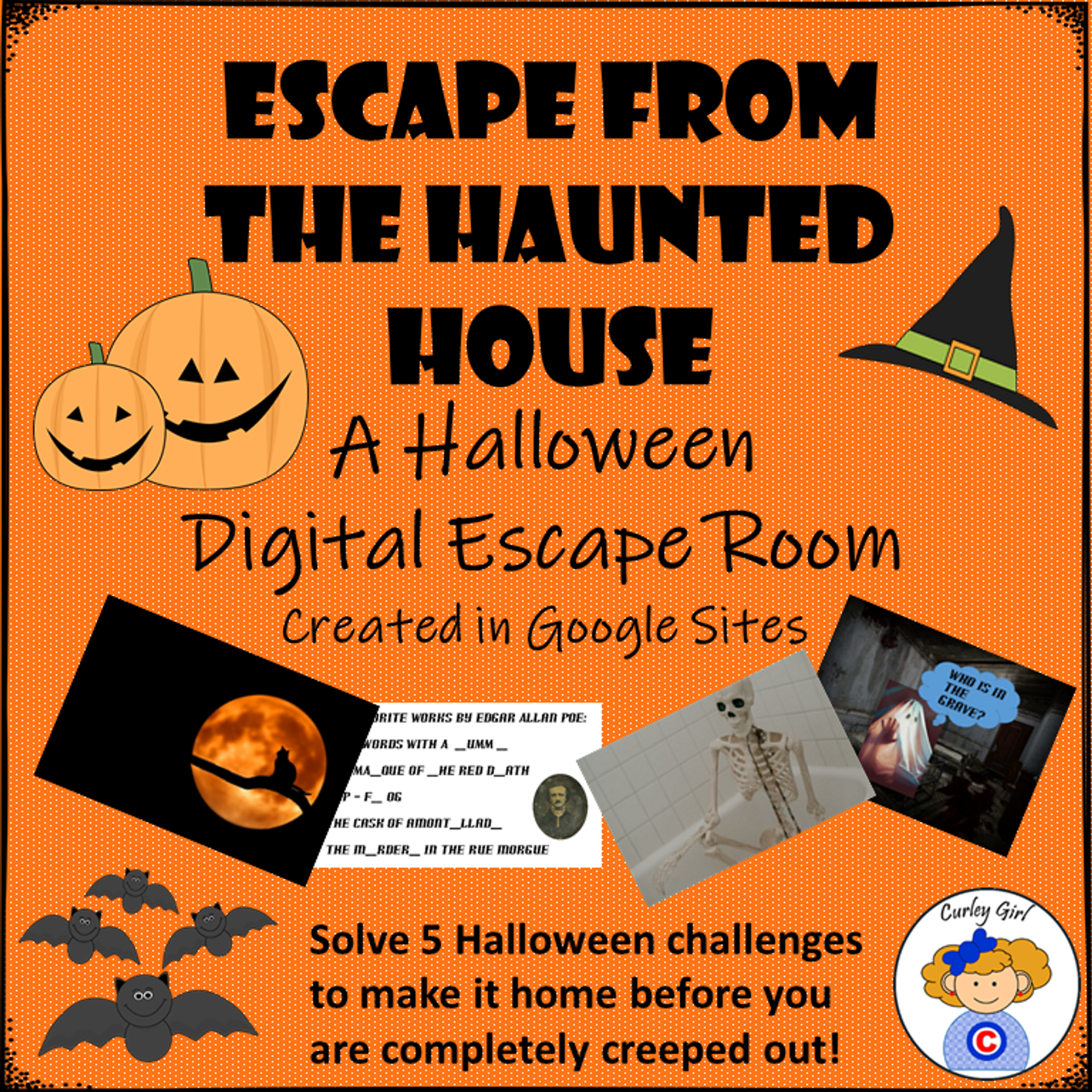 Escape from the Haunted House Halloween Digital Escape Room