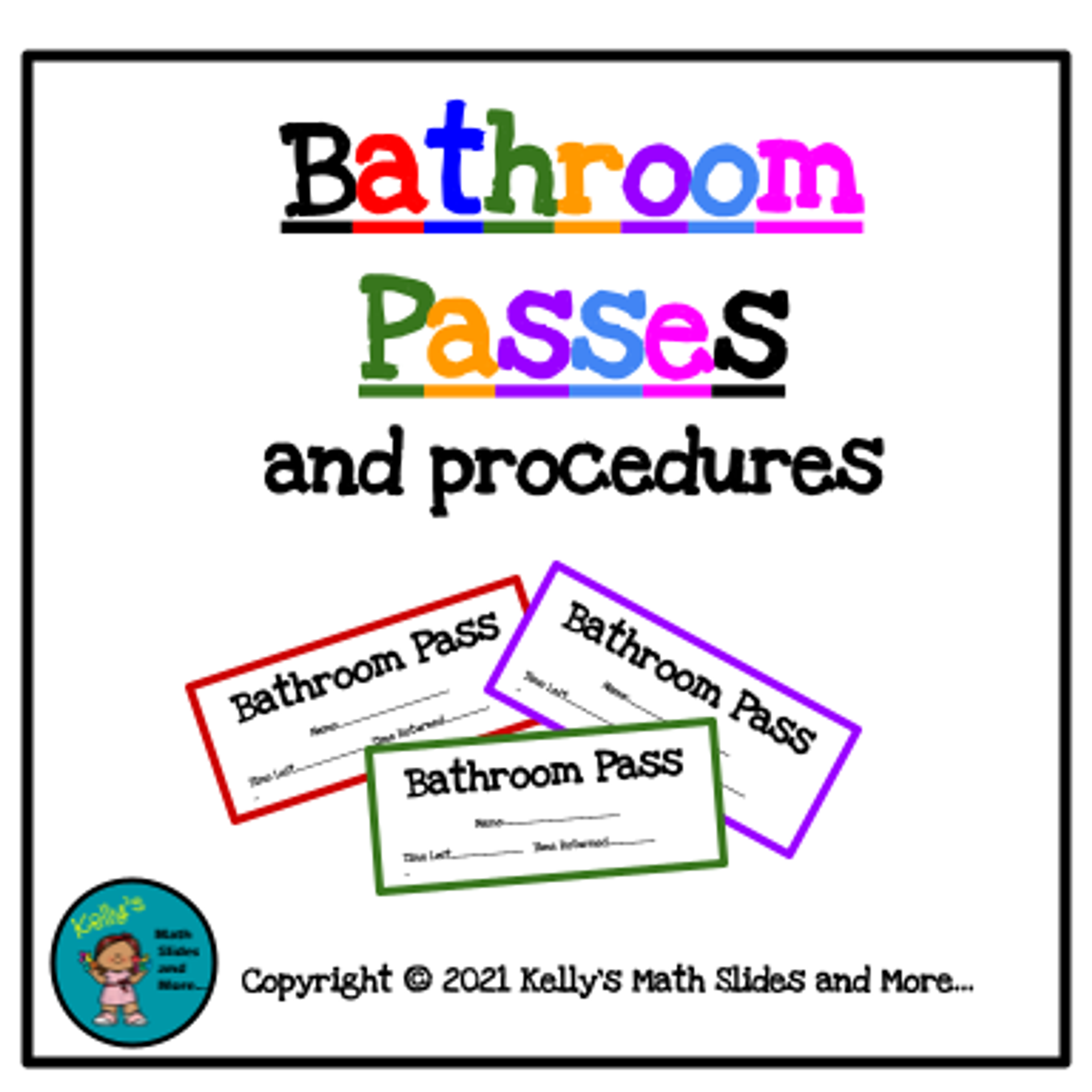 Bathroom Passes Template Editable 0304