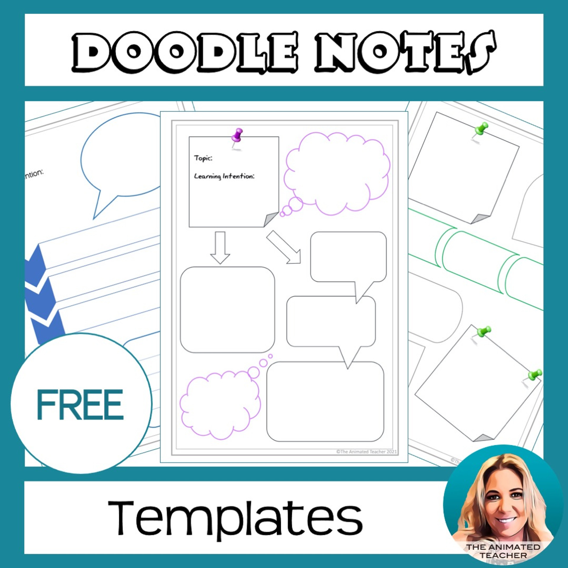 doodle note taking template
