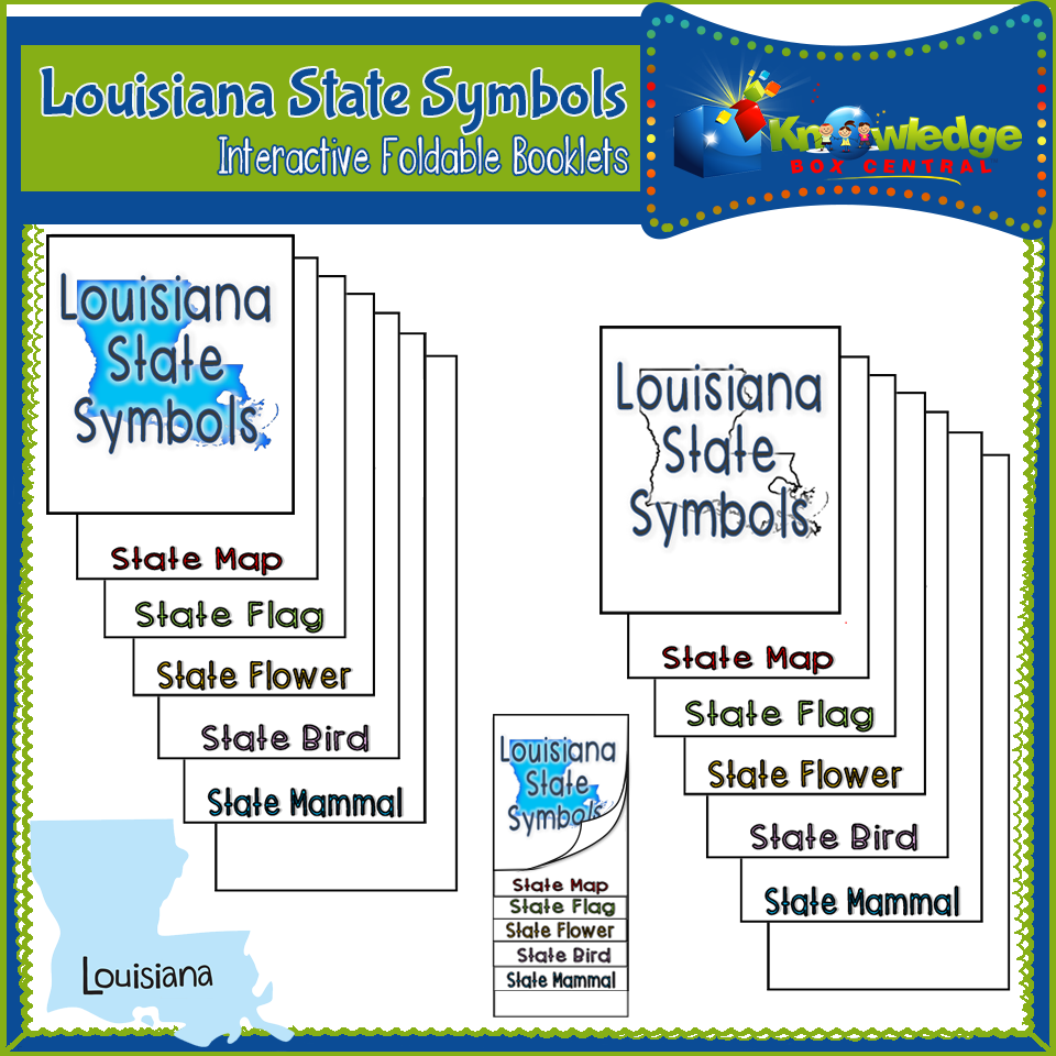 Louisiana State Symbols Interactive Foldable Booklets