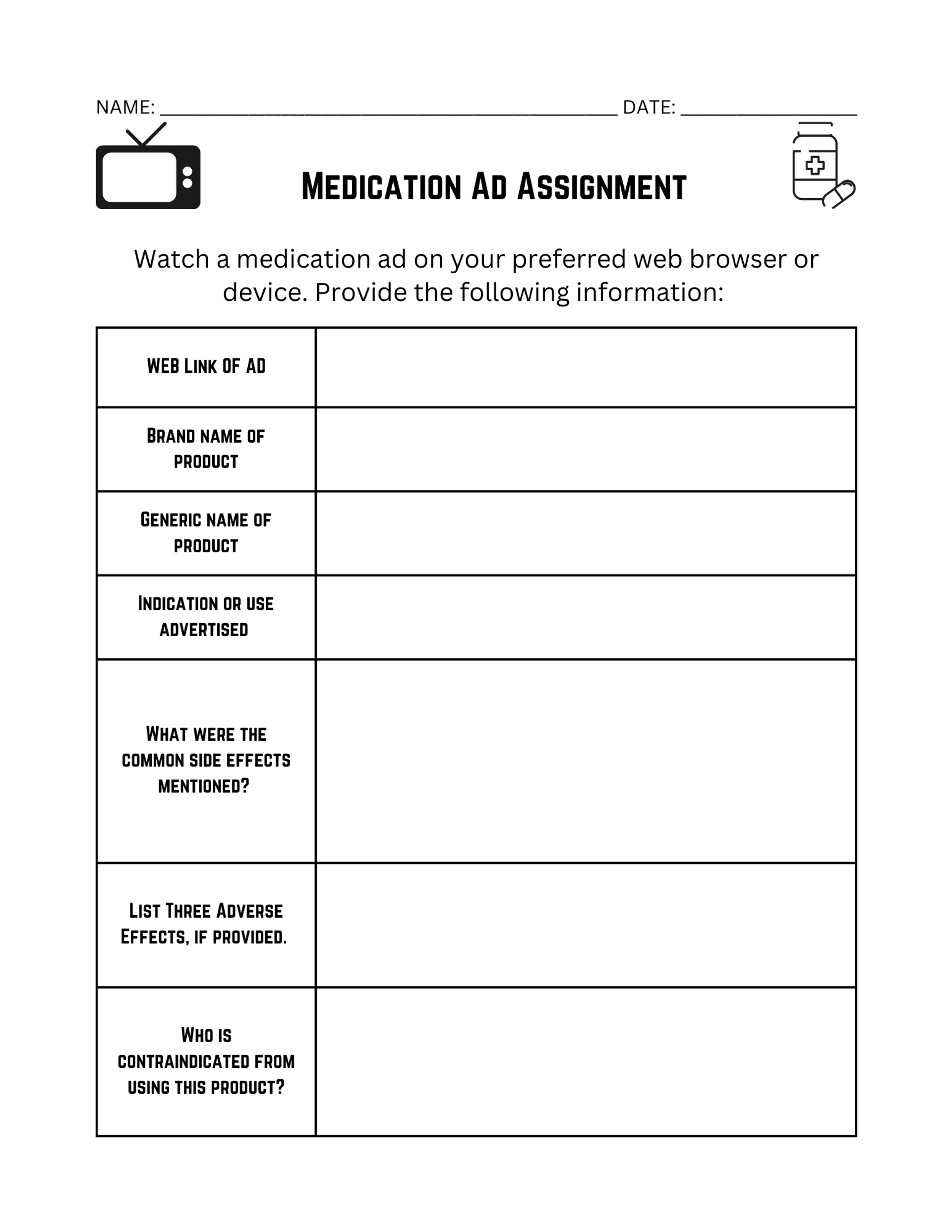 Medication Ad Assignment medication-ad-assignment