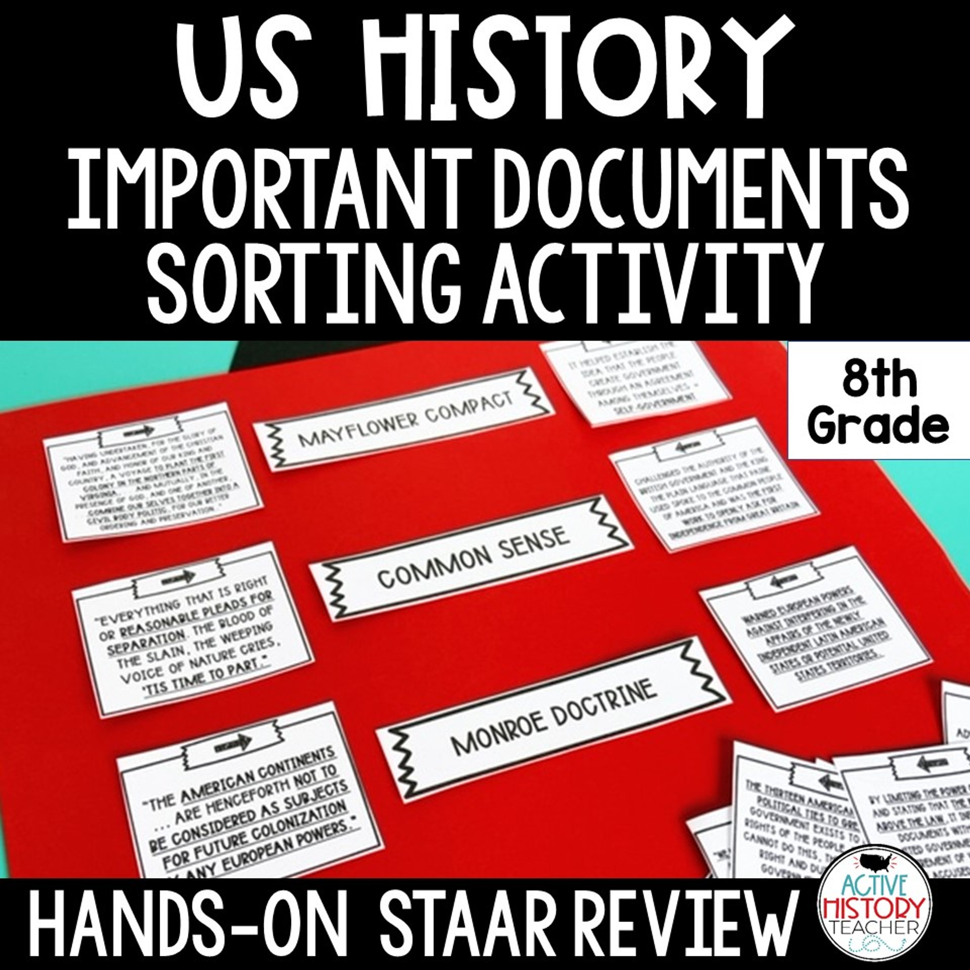 US History Documents Review 3 Way Match STAAR Review! Amped Up Learning
