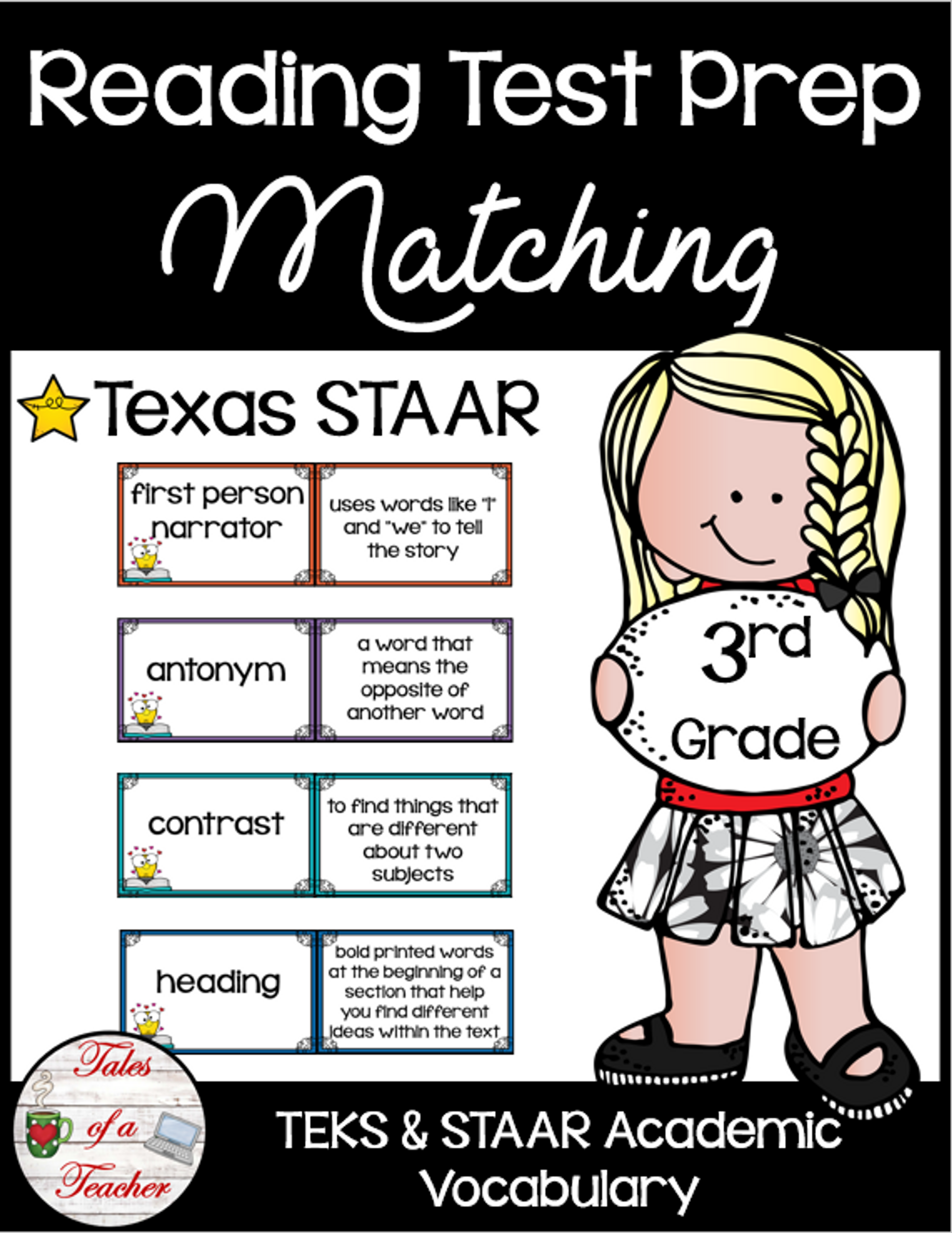 3rd Grade STAAR Reading Matching Test Prep Amped Up Learning