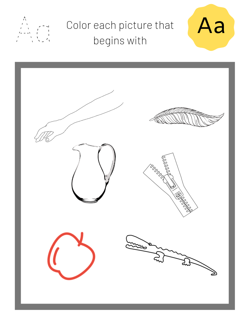 Kindergarten Phonics Worksheet