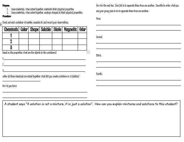Mixtures and Solutions Lab - Amped Up Learning