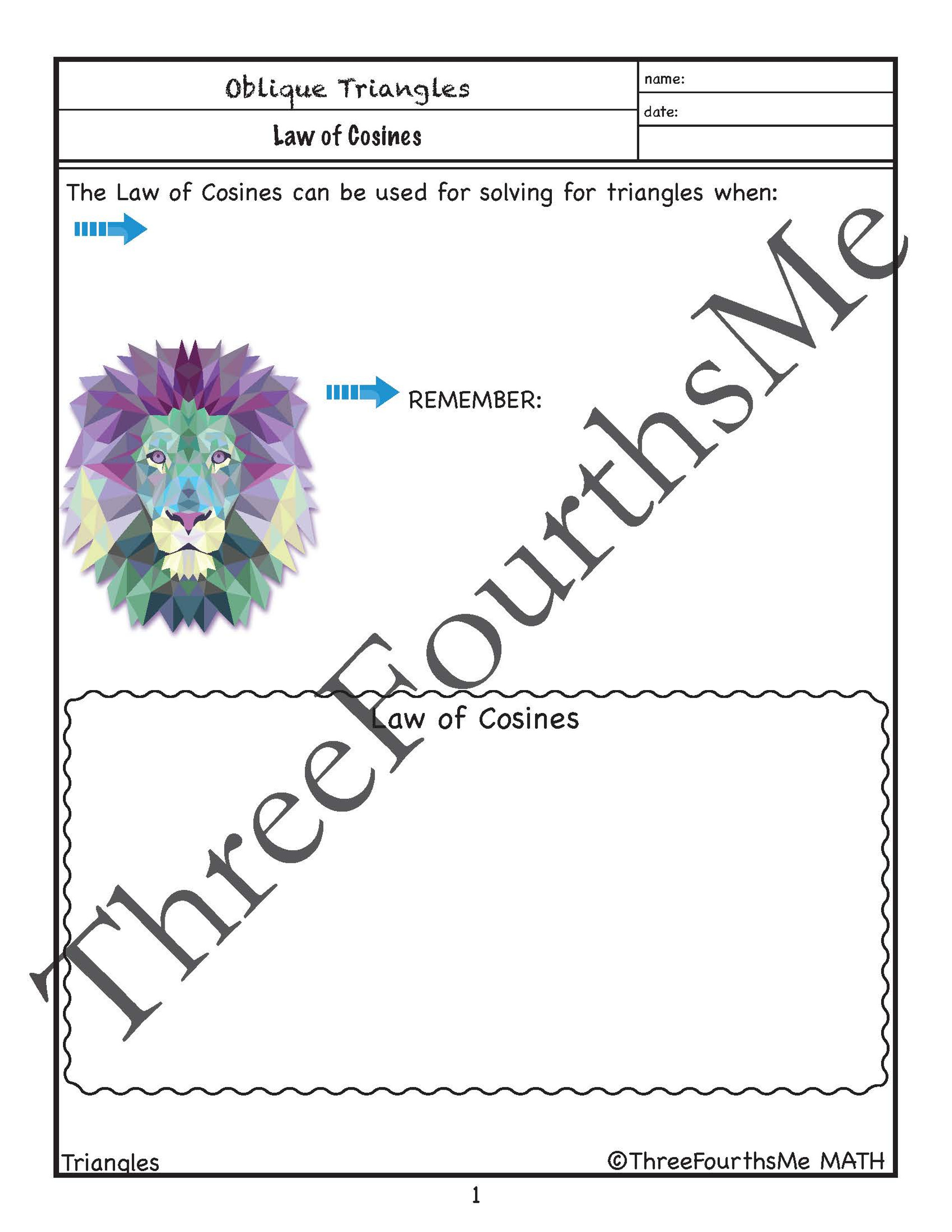 Law of Cosines BUNDLE - Amped Up Learning