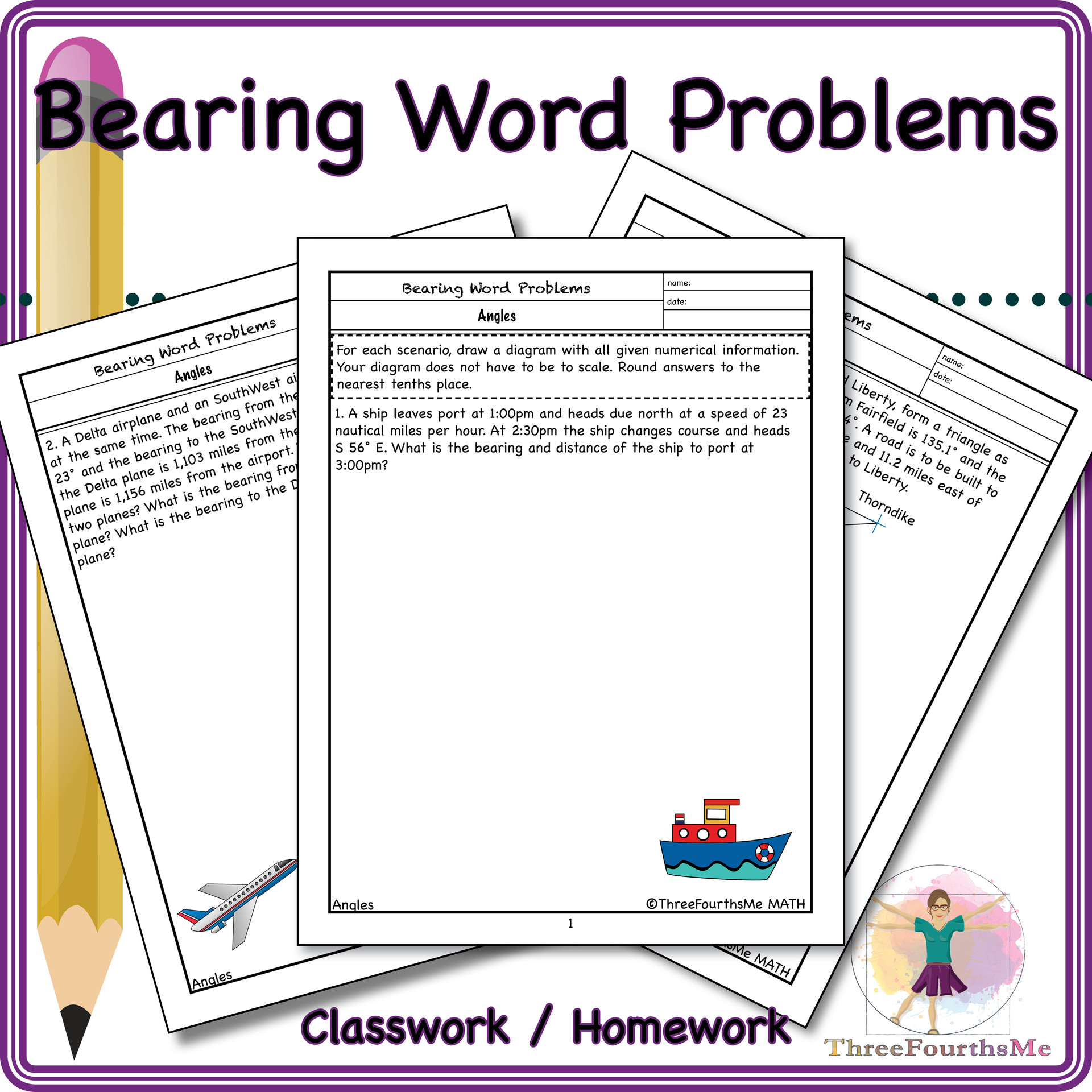 10 Bearing Word Problems Amped Up Learning