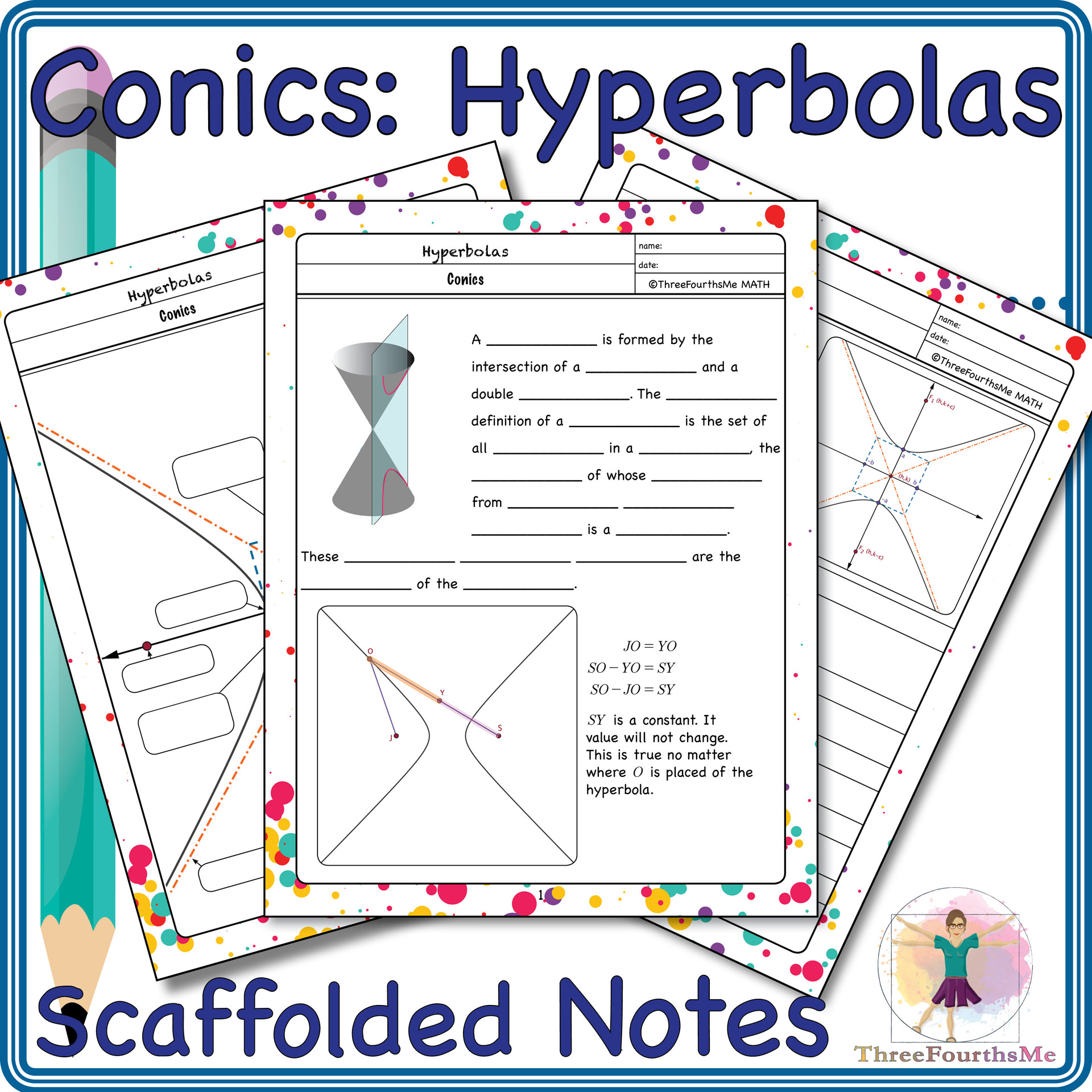 Conics Hyperbolas Scaffolded Notes Amped Up Learning