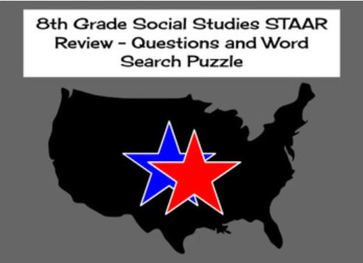 8th Grade Social Studies STAAR Review Questions and Word Search