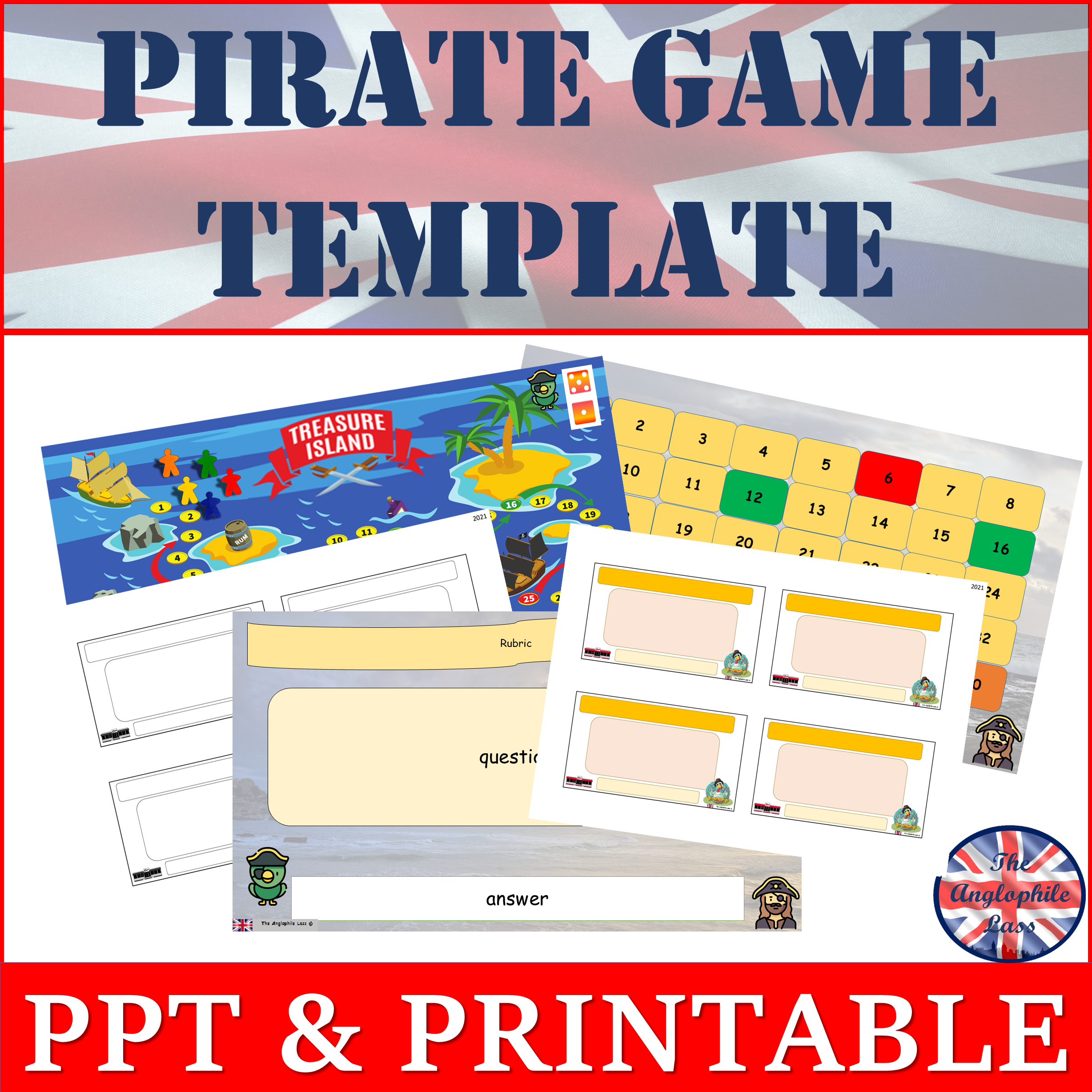Treasure Island | Conditional Sentences | EDITABLE PPT Pirate Game ...