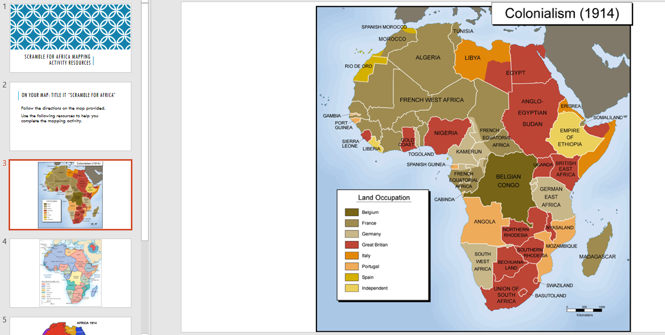 Scramble For Africa Mapping Activity