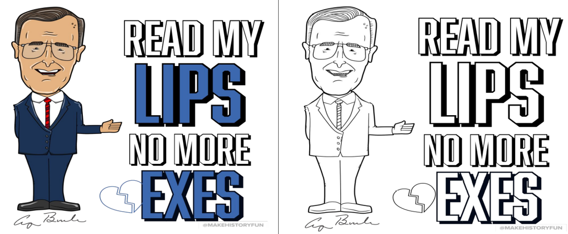 George bush read my lips no more exes valentine day card