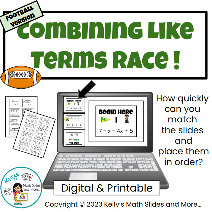 Thanksgiving Combining Like Terms Race - Amped Up Learning