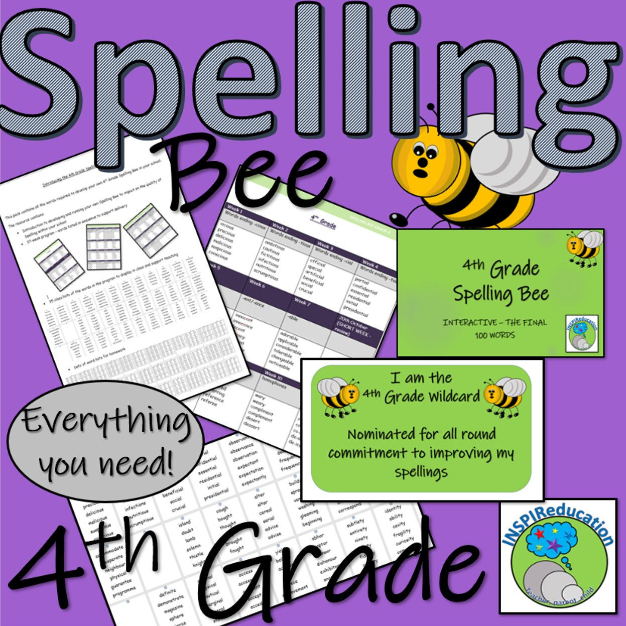 4th Grade Spelling Bee - Everything You Need (Y5 UK) - Amped Up Learning
