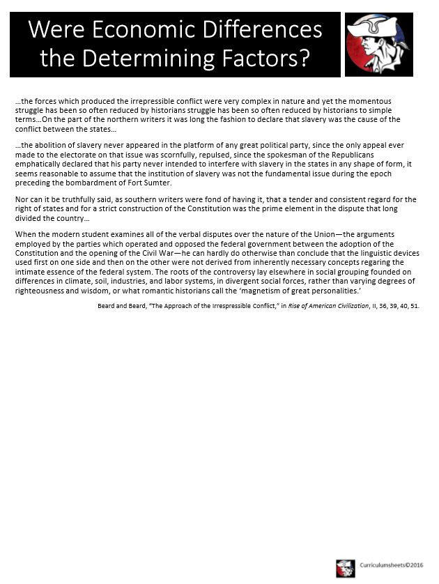 DBQ Causes of the American Civil War