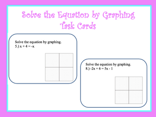 Use Graphs to Solve Equations Task Cards