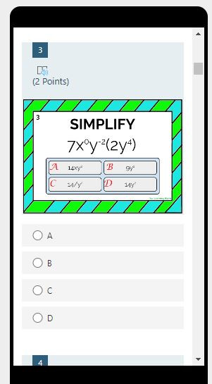 Using the Distance Formula: Microsoft OneDrive Forms Quiz - 20 Problems