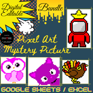 DIGITAL Spaceman, Owl, Kitty, Turkey - Math Pixel Art Mystery Picture ...