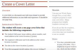 Create a Cover Letter Assignment - Amped Up Learning