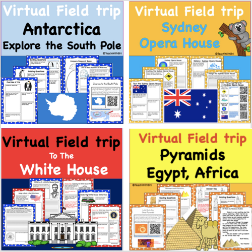 Discount Bundle- Digital Google Version-  Virtual Field Trips - Explore all 7 Continents of the World- 7 Great Trips but only pay for 5!