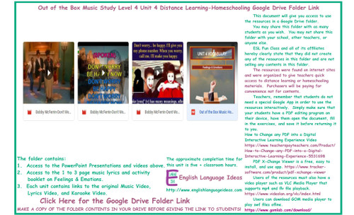 Feelings & Emotions Music Distance Learning-Homeschool Bundle-Google Drive