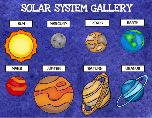 solar system line up stencil