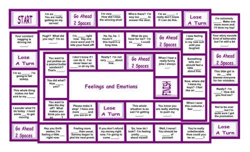 Feelings and Emotions Legal Size Text Board Game