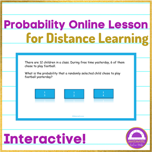 Distance Learning Math Probability Online Lesson Interactive