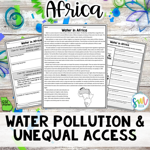 Water Pollution & Unequal Access Reading Activity Packet (SS7G2, SS7G2a)
