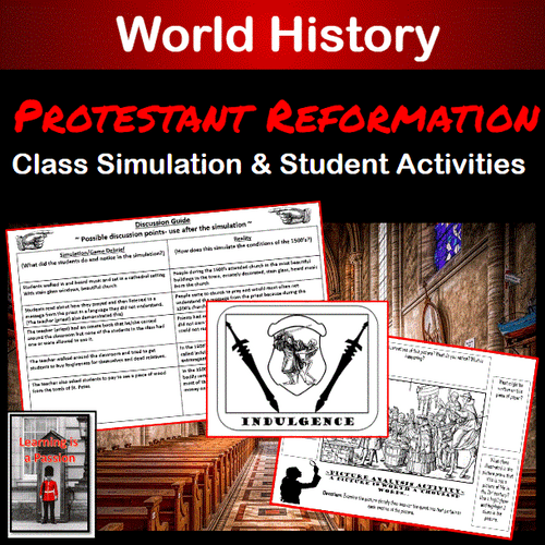 World History | Protestant Reformation | Student Simulation & Activities