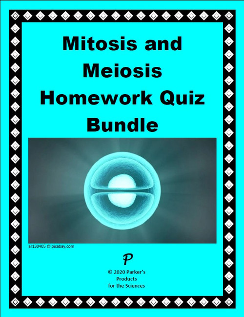 Mitosis and Meiosis Homework Quiz Bundle