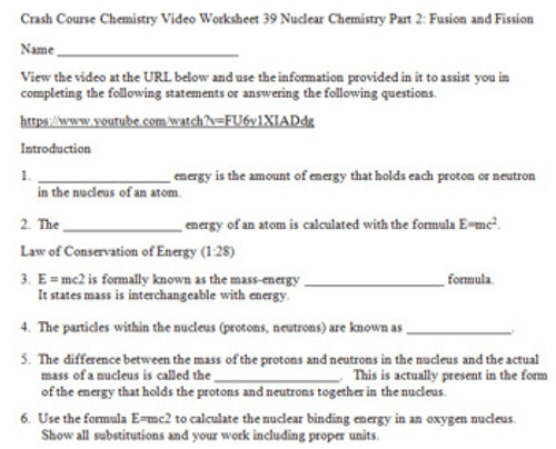 the periodic table crash course chemistry 4 worksheet answers