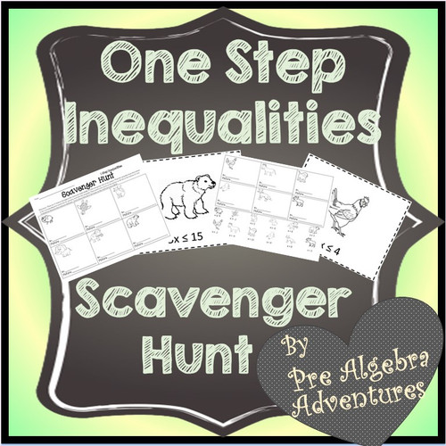 One Step Inequalities Scavenger Hunt