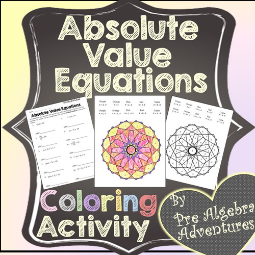 Absolute Value Equations Coloring Activity