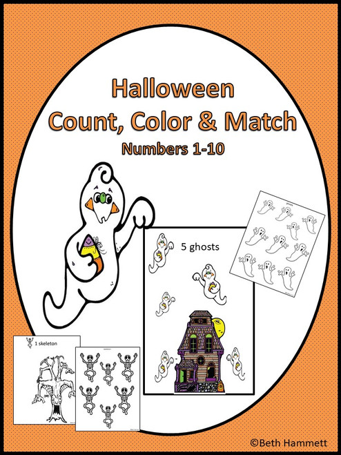 Halloween: Count, Color and Match