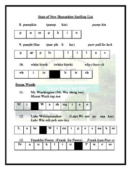 State of New Jersey Spelling List Amped Up Learning