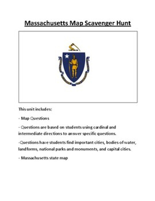 Massachusetts Map Scavenger Hunt