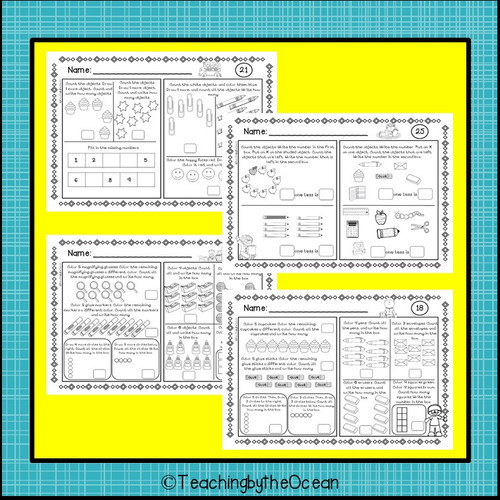 Kindergarten Number Sense Printables - Numbers to Ten